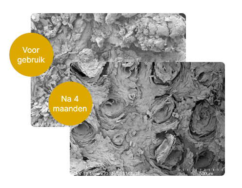 view of horn material before and after use Liberty CU nail